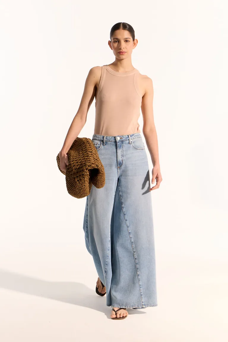 Pantalones de mezclilla de corte ancho y caída suave para mujer de Portsaid en Pantalones para argentina