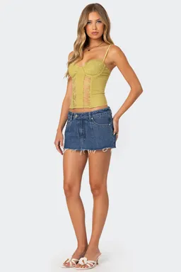 Micro faldashort denim clementine de Edikted en Shorts para argentina