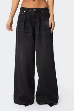 Jeans tiro bajo detalle plisado de Edikted en Pantalones para argentina
