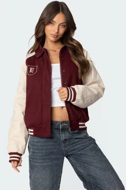 Campera bomber oversized universitaria de Edikted en Chaquetas para argentina