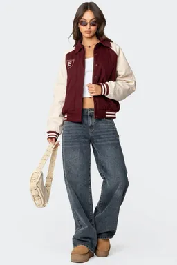 Campera bomber oversized universitaria de Edikted en Chaquetas para argentina