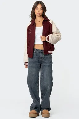 Campera bomber oversized universitaria de Edikted en Chaquetas para argentina