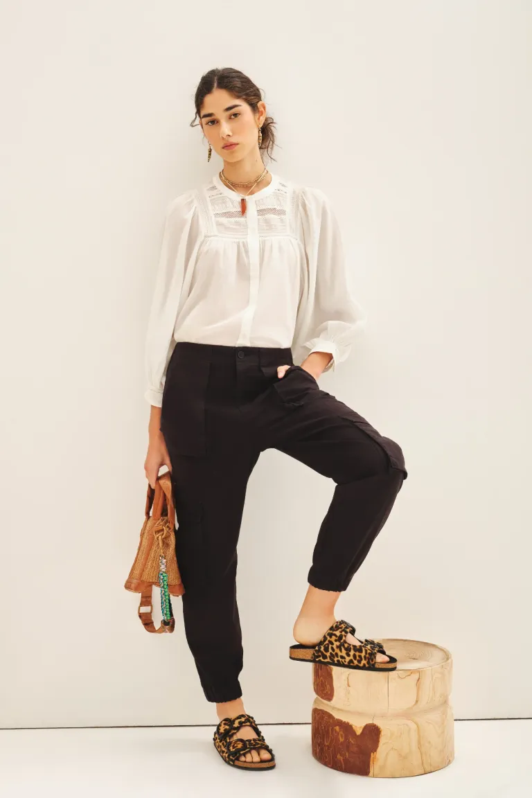 Pantalón holgado con cierre y botones delanteros para mujer de Rapsodia en Pantalones para argentina