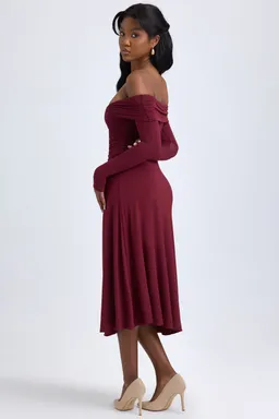 Vestido midaxi modal fruncido bardot de Oh Polly en Vestidos para argentina