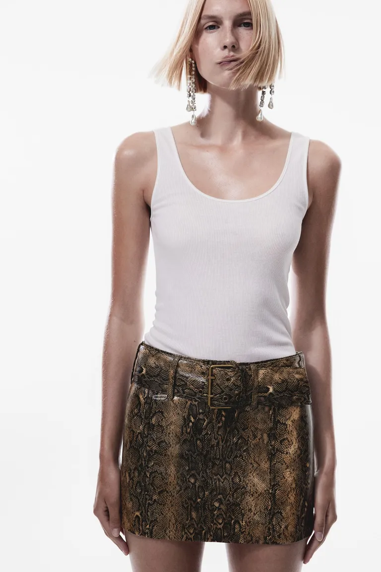 Minifalda cinto animal print de Mango en Faldas para argentina