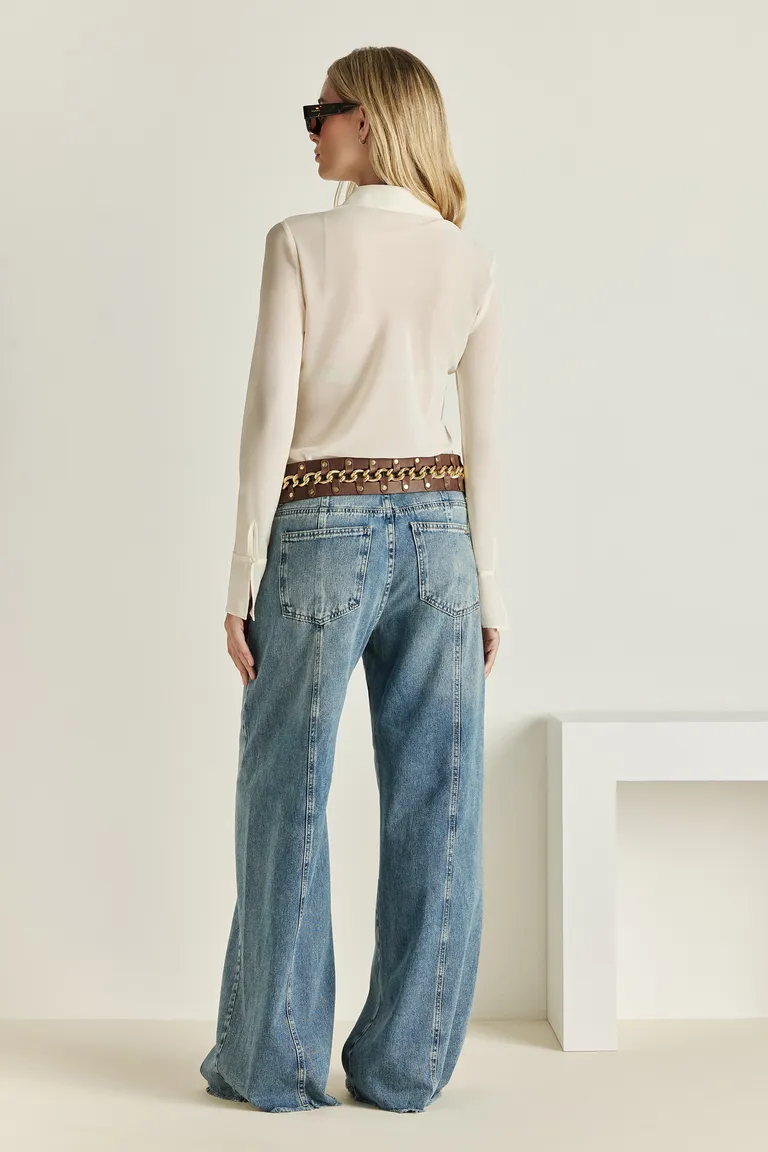 Camisa de gasa con transparencias y detalles personalizados de Tucci en Camisas para argentina