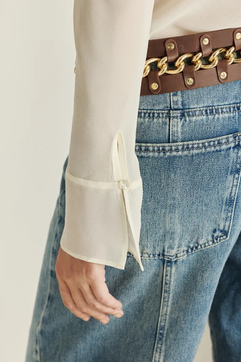 Camisa de gasa con transparencias y detalles personalizados de Tucci en Camisas para argentina