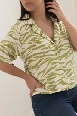 Camisa lino estampado cebra dalia de Nano en Camisas para argentina