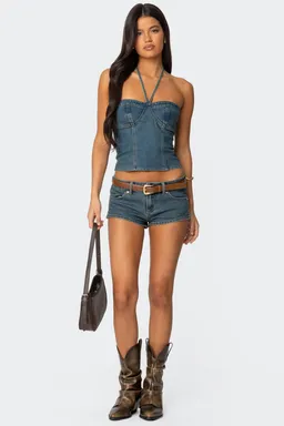 Top halter jagger denim de Edikted en Tops para argentina
