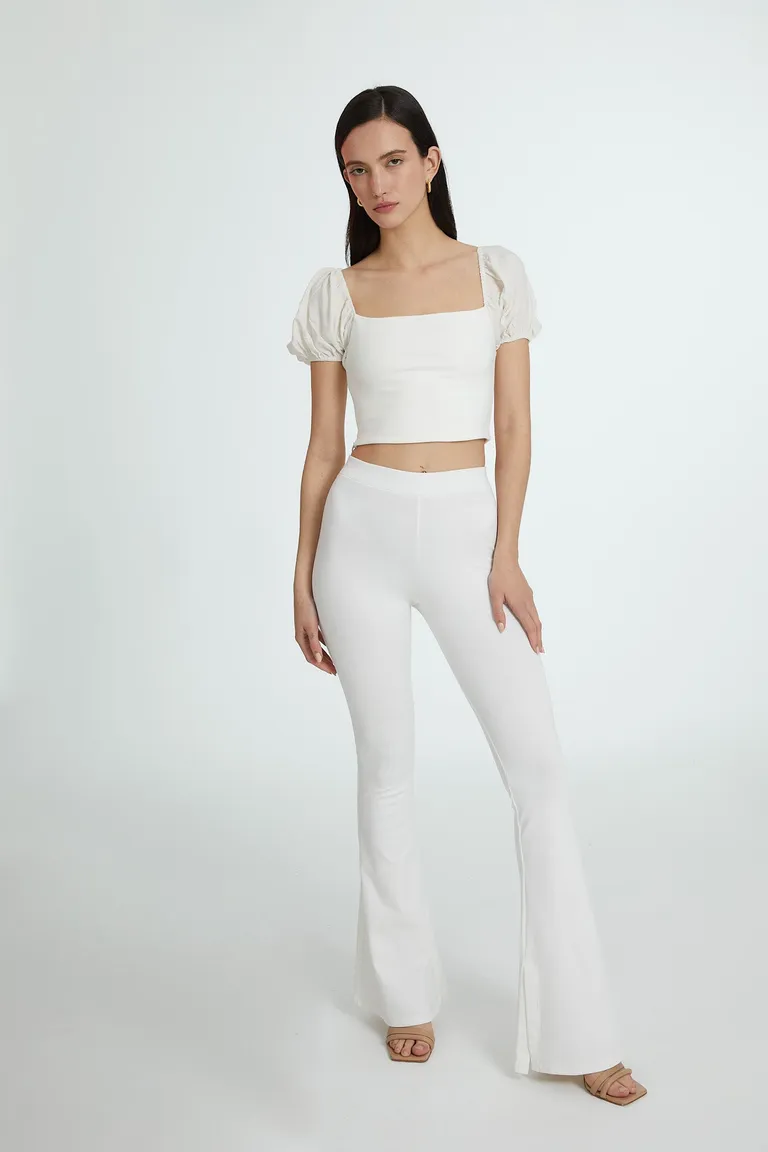 Pantalón de tela de punto con elástico en la cintura y botamanga oxford de Naíma en Pantalones para argentina