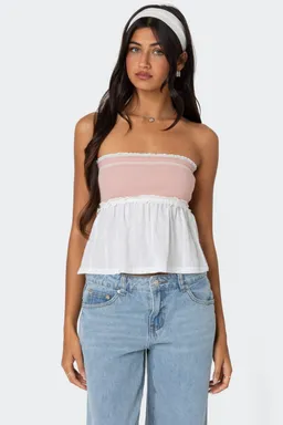 Top tubo peplum rena de Edikted en Tops para argentina