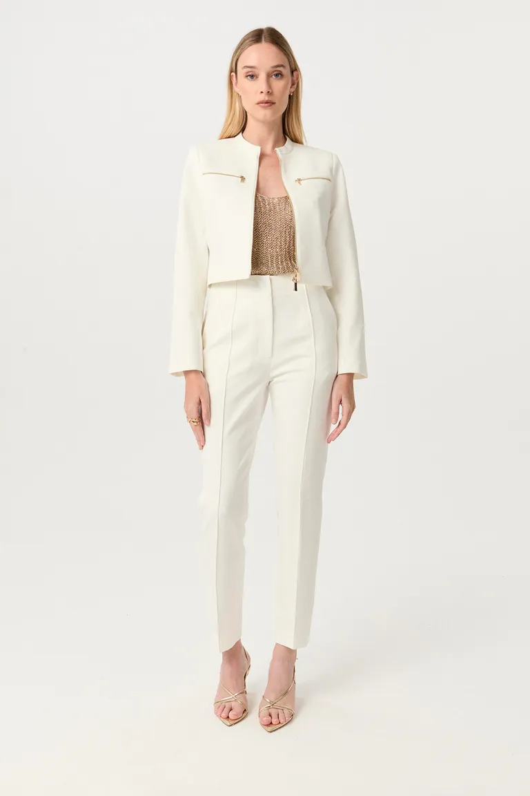 Pantalón de sastrería elastizado de tiro alto con pierna slim de Markova en Pantalones para argentina