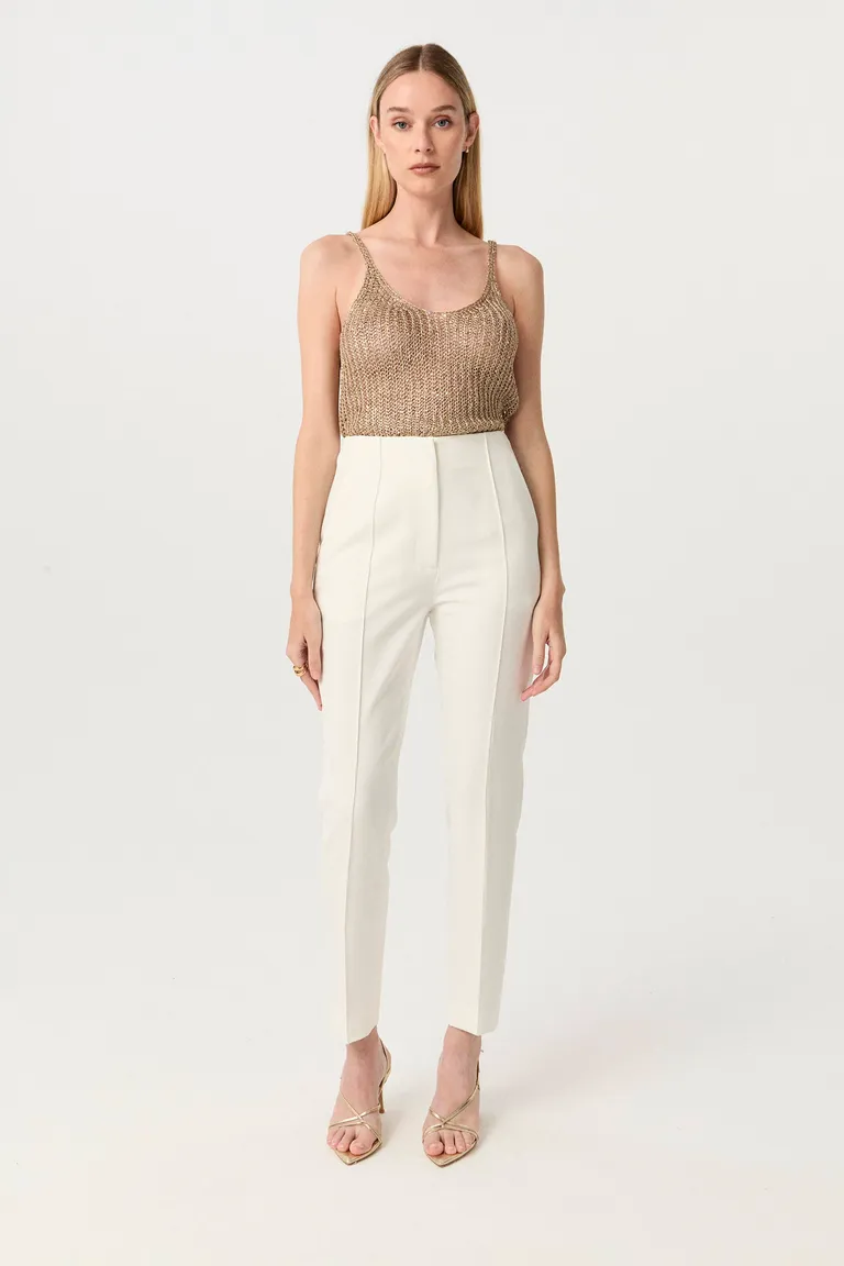 Pantalón de sastrería elastizado de tiro alto con pierna slim de Markova en Pantalones para argentina