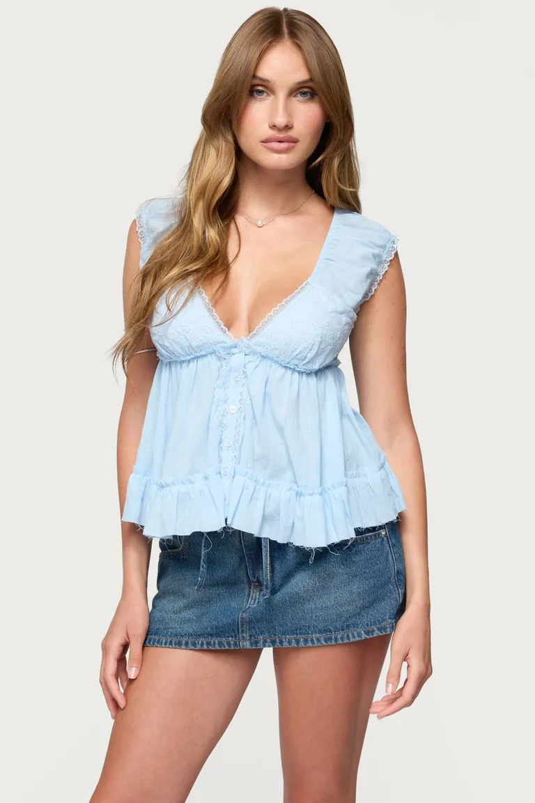Top gizelle algodón escote de Edikted en Tops para argentina