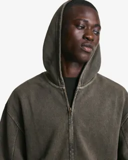 Sudadera cremallera piqué lavado de Bershka en Buzos y Sweaters para argentina