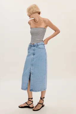 Falda denim con abertura de Mango en Faldas para argentina