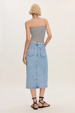 Falda denim con abertura de Mango en Faldas para argentina