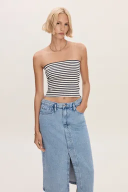 Falda denim con abertura de Mango en Faldas para argentina