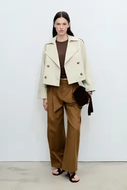 Pantalón wideleg algodón lyocell de Mango en Pantalones para argentina