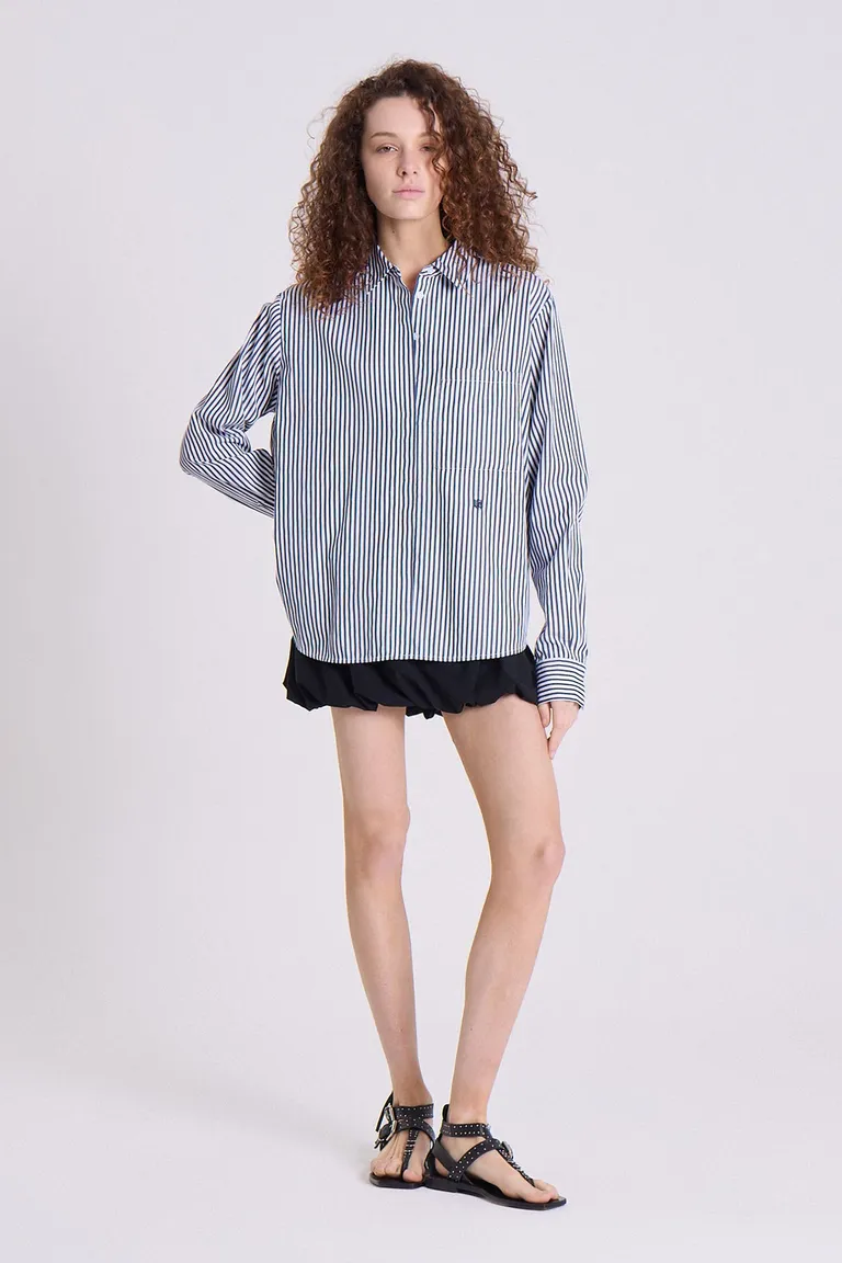 Camisa de Rayas Gris de Corte Regular para Mujer de Maria Cher en Camisas para argentina