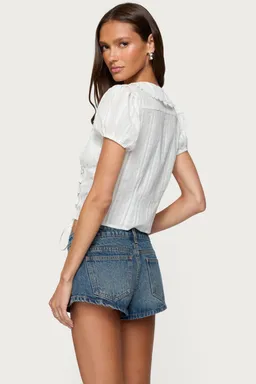 Camisa valera entallada algodón de Edikted en Blusas para argentina