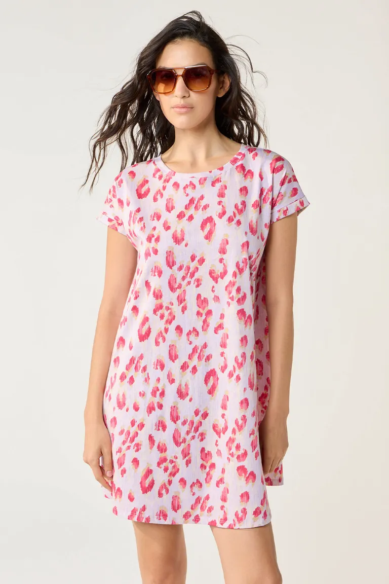 Vestido corto estampado en tonos rosados y blancos para mujer de Cuesta Blanca en Vestidos para argentina