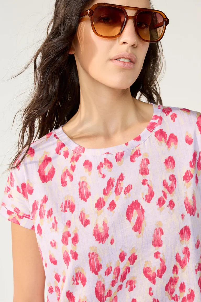 Vestido corto estampado en tonos rosados y blancos para mujer de Cuesta Blanca en Vestidos para argentina