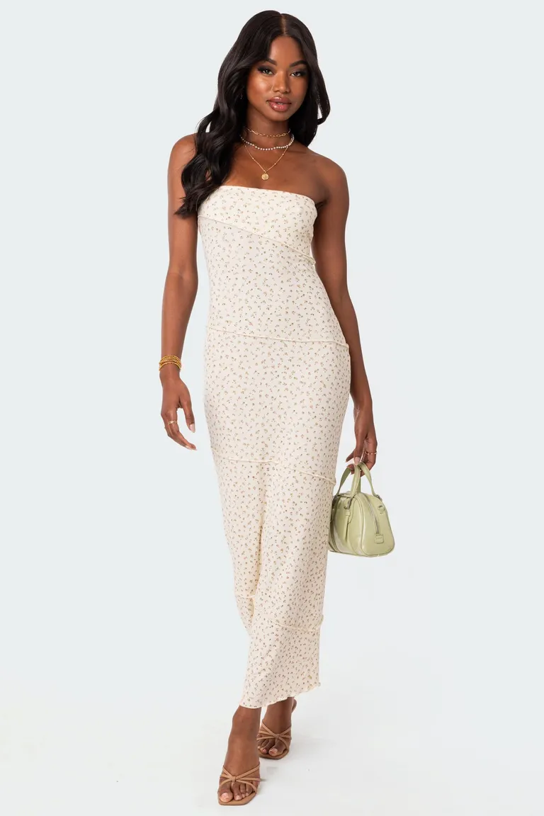 Vestido maxi rib acanalado de Edikted en Vestidos para argentina