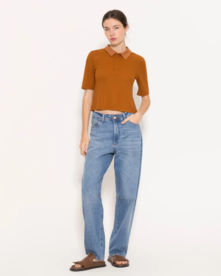 Pantalones vaqueros de corte holgado y silueta relajada para un estilo fresco y desenfadado de Jazmin Chebar en Pantalones para argentina