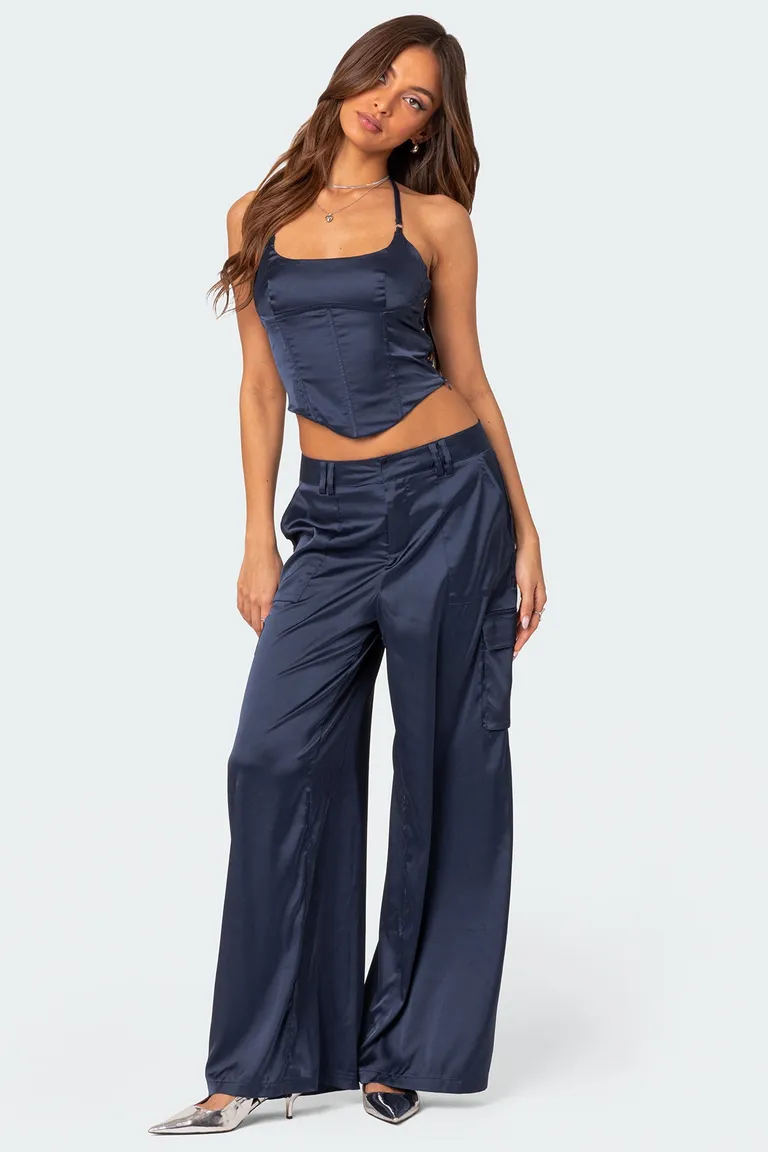 Pantalón kelsey efecto satinado de Edikted en Pantalones para argentina