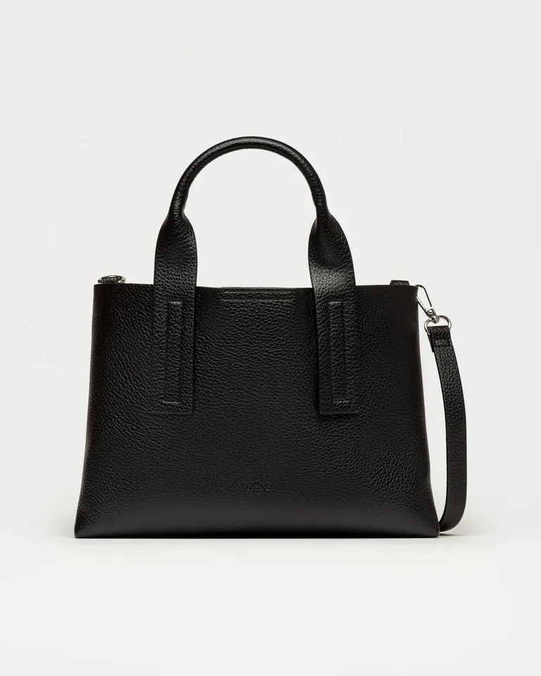 Cartera de mano gaia en efecto cuero graneado, tres divisiones y cierre central de Prüne en Bolsos y Carteras para argentina