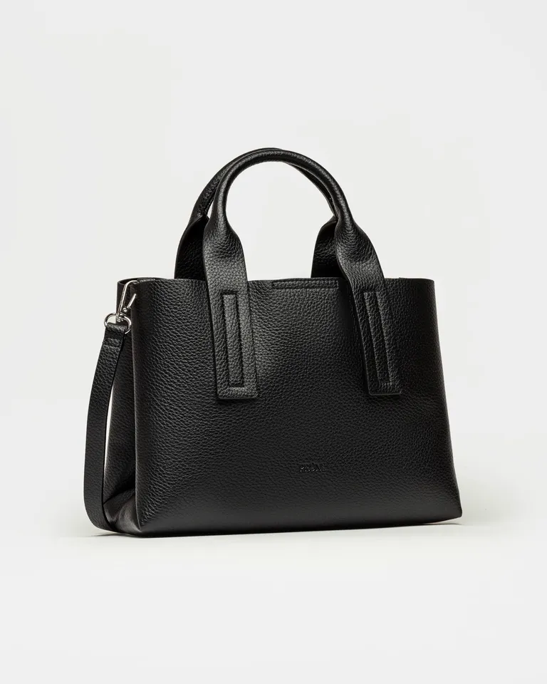 Cartera de mano gaia en efecto cuero graneado, tres divisiones y cierre central de Prüne en Bolsos y Carteras para argentina