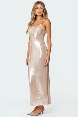 Maxi vestido transparente lentejuelas de Edikted en Vestidos para argentina