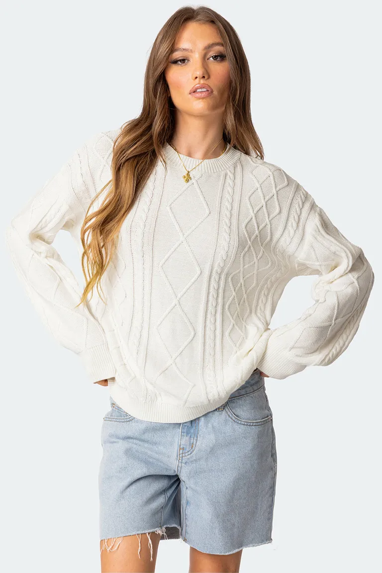 Sweater jessy punto trenzado de Edikted en Buzos y Sweaters para argentina
