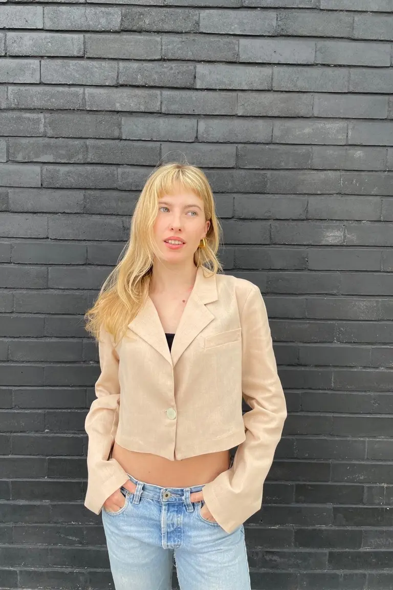 Chaqueta Crop Lino de Hesed en Chaquetas para argentina