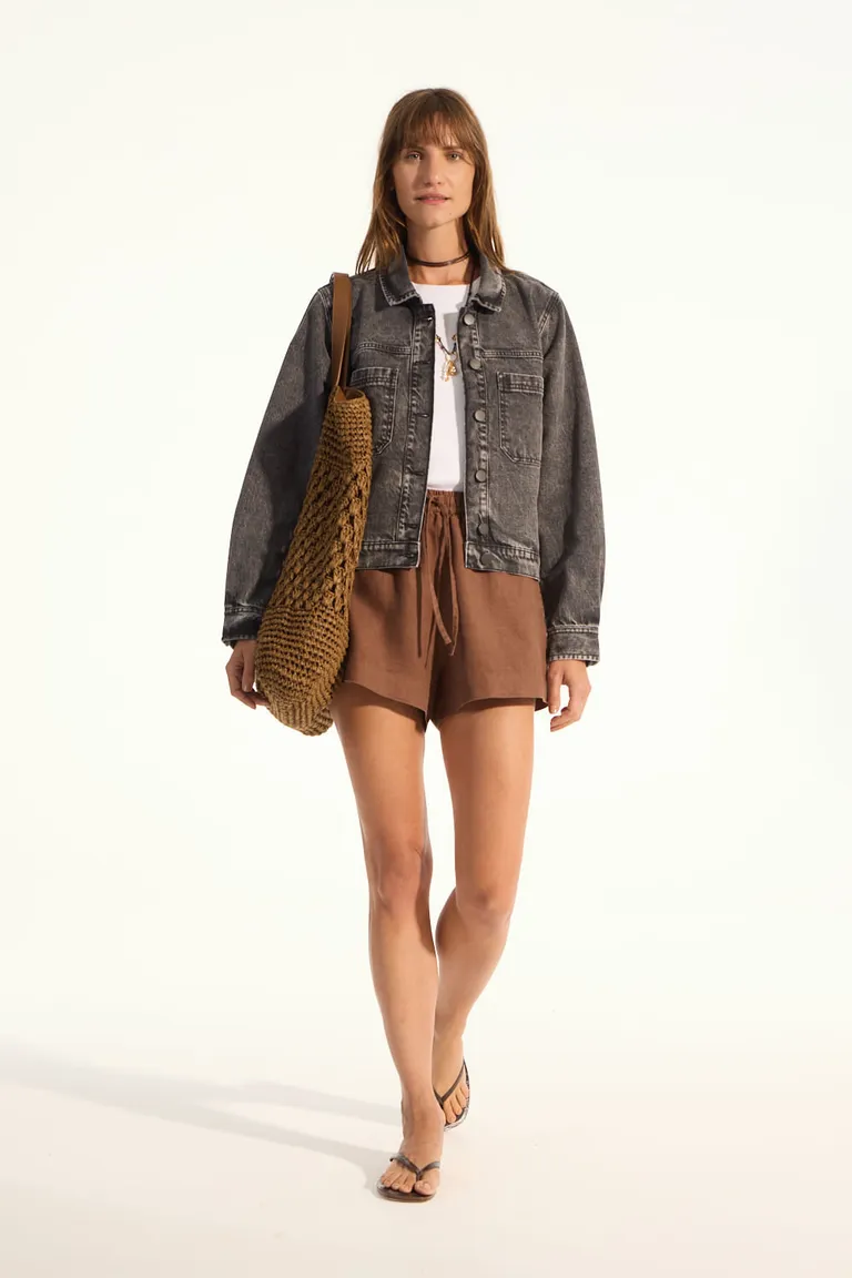 Chaqueta de denim de calce recto con efecto desgastado y bolsillos amplios de Portsaid en Chaquetas para argentina