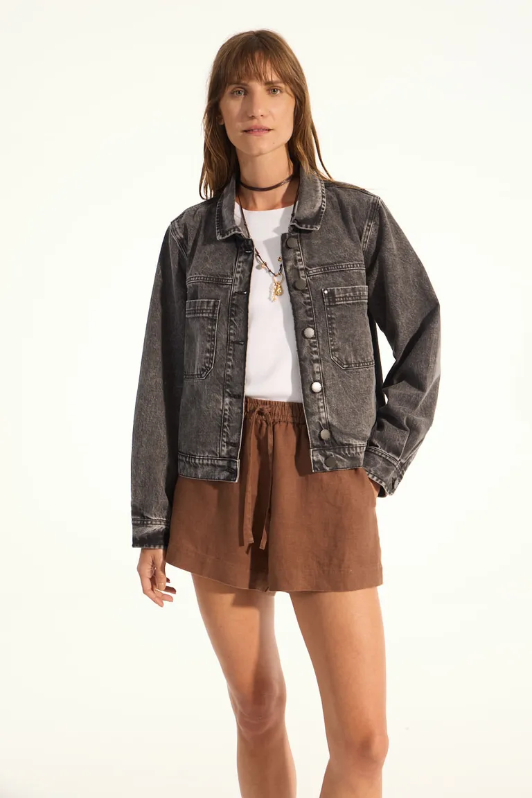 Chaqueta de denim de calce recto con efecto desgastado y bolsillos amplios de Portsaid en Chaquetas para argentina