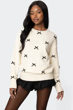 Sweater oversize con moño satén de Edikted en Buzos y Sweaters para argentina