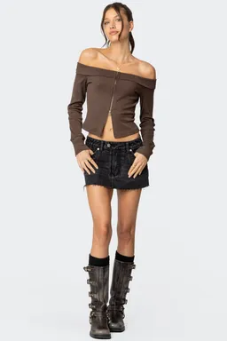Micro faldashort denim clementine de Edikted en Shorts para argentina