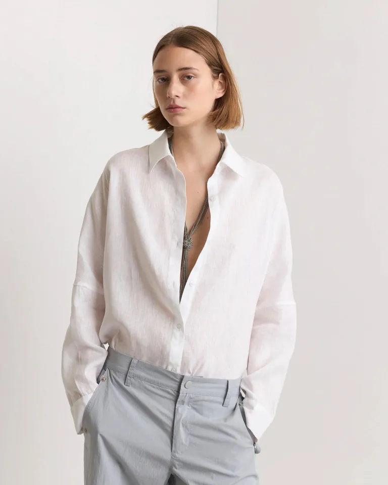 Camisa de lino de corte amplio y caída suave para un estilo refinado de Prüne en Camisas para argentina