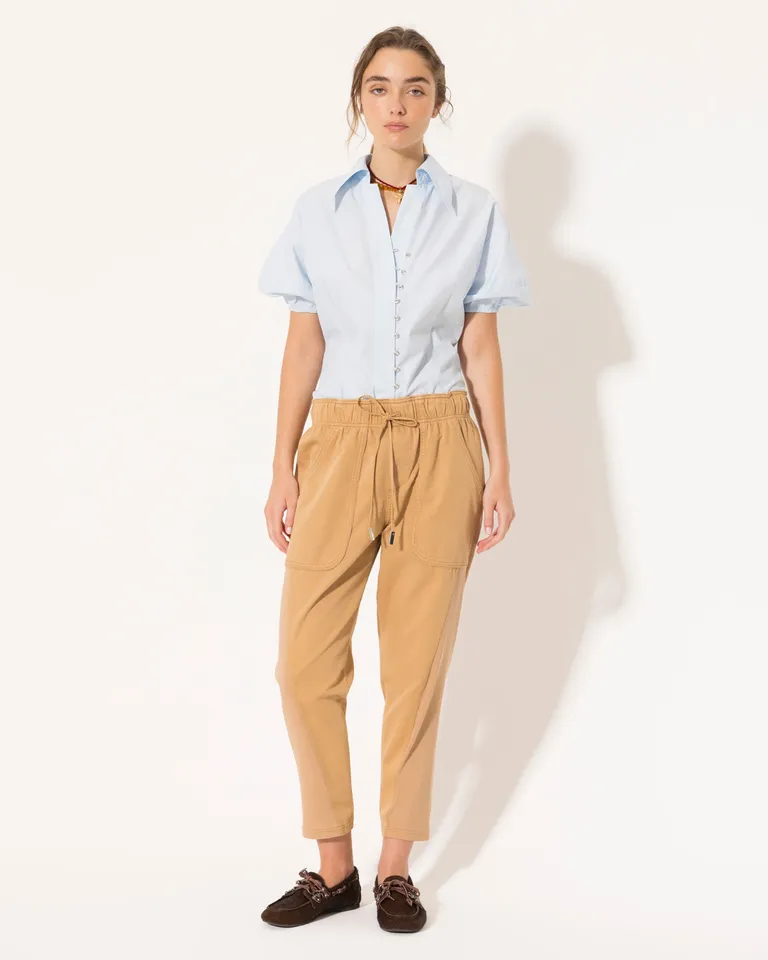 Pantalón ligero de estilo babucha con cintura elastizada y cordón ajustable de Jazmin Chebar en Pantalones para argentina