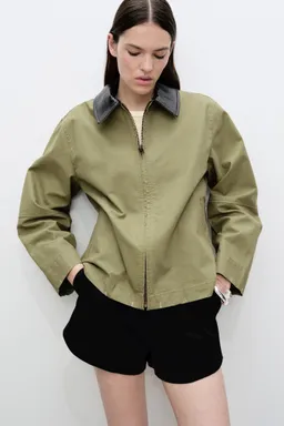 Chaqueta algodón cuello contraste de Mango en Chaquetas para argentina