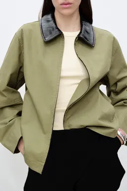 Chaqueta algodón cuello contraste de Mango en Chaquetas para argentina