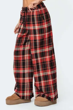 Pantalón lounge plaid pierna ancha de Edikted en Pantalones para argentina