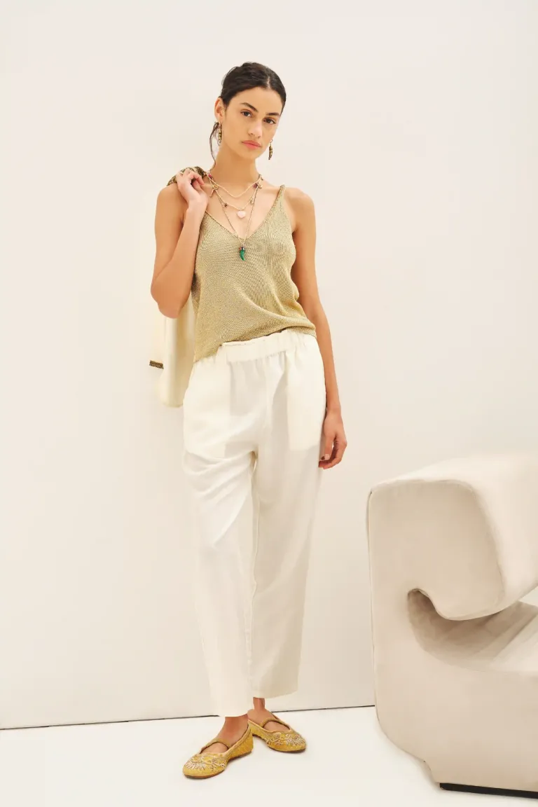 Pantalón recto de lino con diseño elegante y cómodo para mujer de Rapsodia en Pantalones para argentina