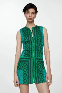 Vestido estampado cremallera delantera de Mango en Vestidos para argentina