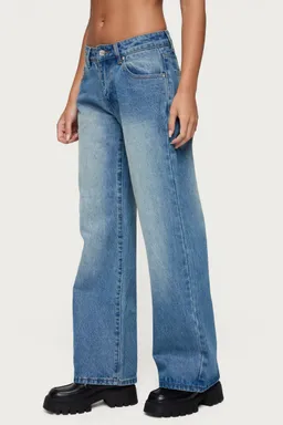 Jeans tiro bajo lavado ácido de Edikted en Pantalones para argentina