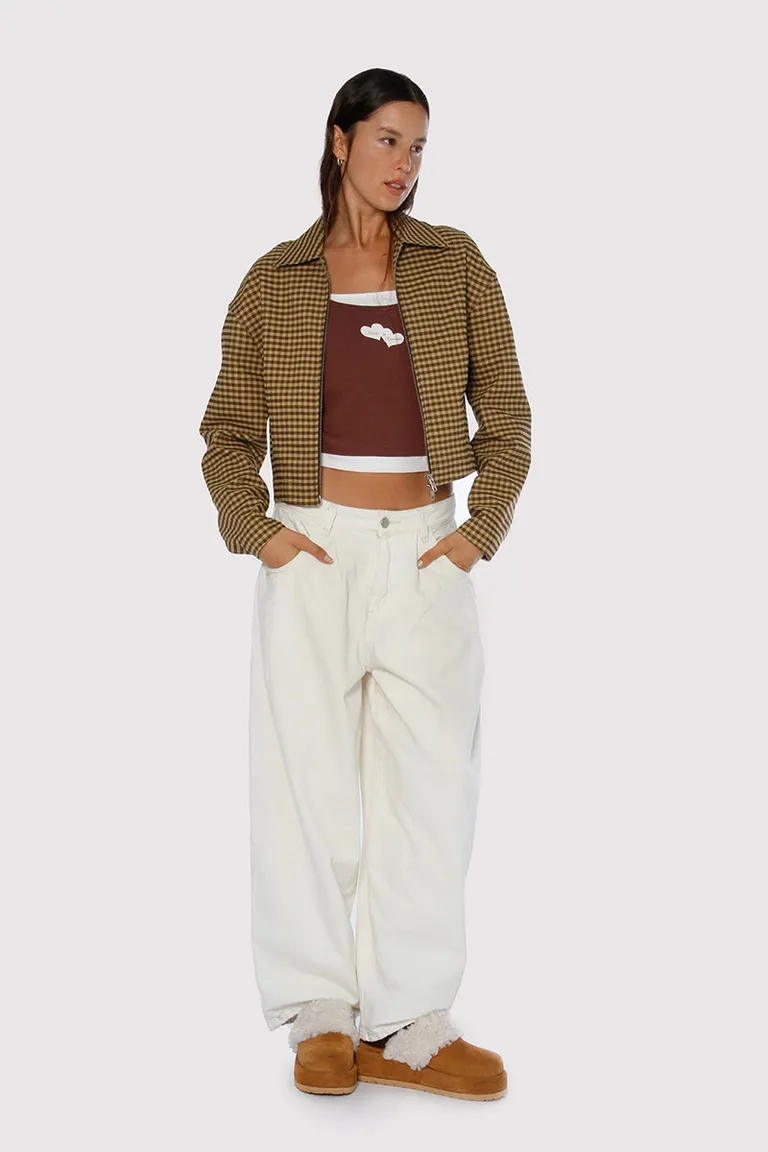 Pantalones barrel fit de tiro medio con pinzas frontales y diseño de corte holgado de Sofia Sarkany en Pantalones para argentina