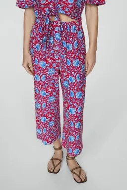 Pantalón culotte estampado floral de Mango en Pantalones para argentina