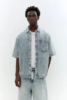 Camisa denim jacquard a cuadros de Pull&Bear en Camisas para argentina